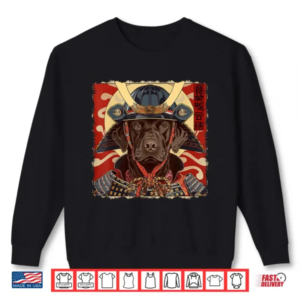 Sweatshirt Chocolate Lab Labrador Retriever Dog Japanese Art Samurai Shirt