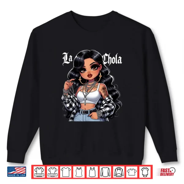 Sweatshirt Chola Chibi Girl Hispanic Heritage Month Brown Pride Chicana Shirt