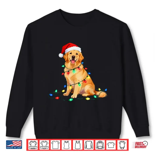 Sweatshirt Christmas Golden Retriever Santa Hat Xmas Dog Mom Pet Lover Shirt