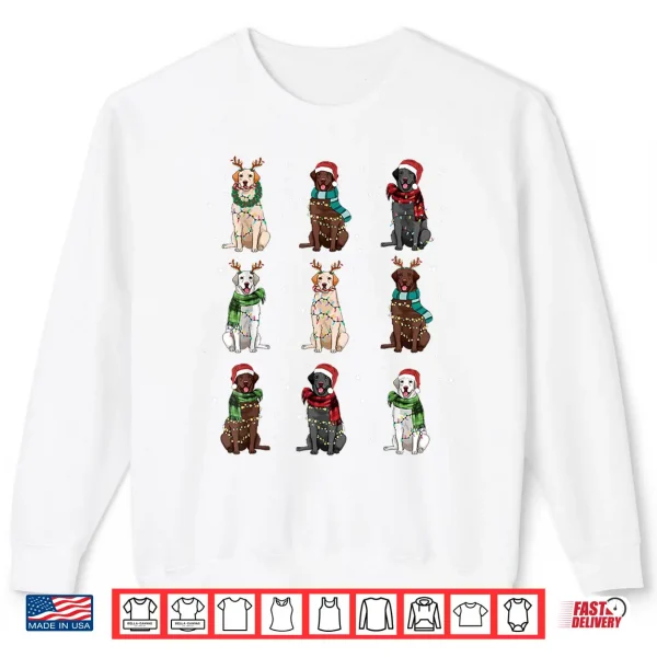 Sweatshirt Christmas Lights Labrador Dog Lover Funny Xmas Dogs PJ Gifts Shirt