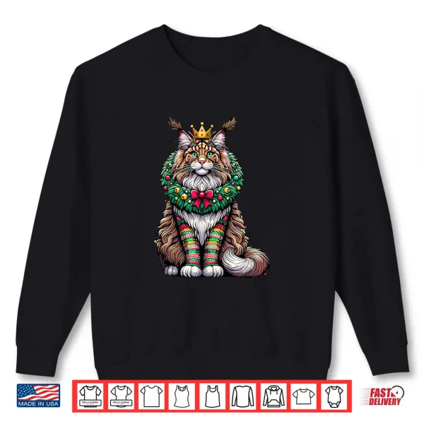 Sweatshirt Christmas Maine Coon American Longhair Professional Graphic Shirt