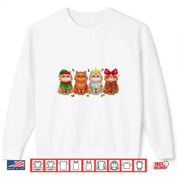 Sweatshirt Christmas Persian Cat Holiday Lights Gingerbread Costume Shirt