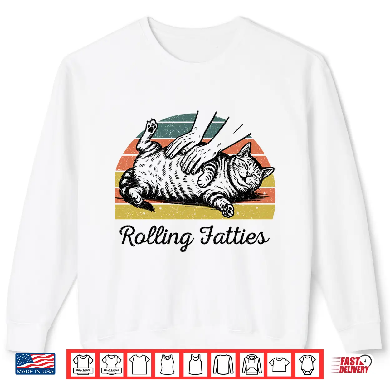 Chubby Tabby Cat Pure Bread Rolling Fatties Funny Vintage Comfort Colors Crop Top