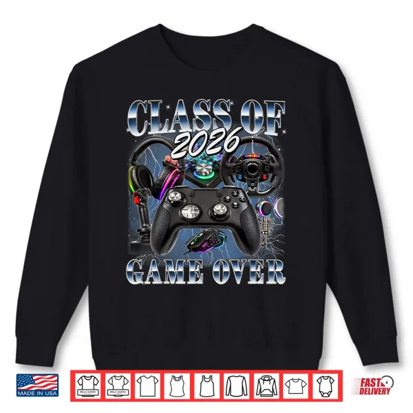 Sweatshirt Class Of 2026 Game Over Graduate Nineties Style Senior Graduation Shirt