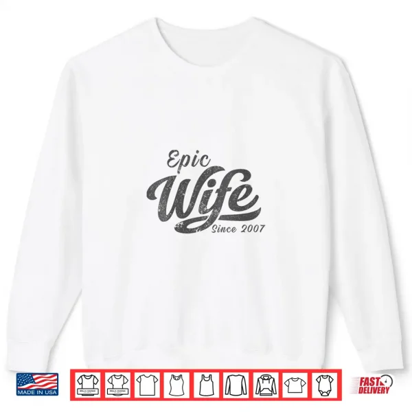 Sweatshirt Classic Retro Epic Spouse Since 2007 19th Wedding Anniversary Shirt