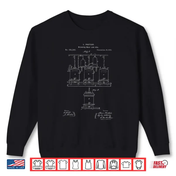 Classic Vintage Patent Print 1873 Craft Beer Brewing Shirt 2 Sweatshirt Classic Vintage Patent Print 1873 Craft Beer Brewing Shirt