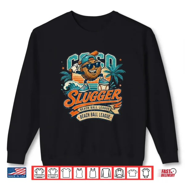 Sweatshirt Coco Slugger Baseball Retro Coconut Sports Beach Ball Summer Shirt