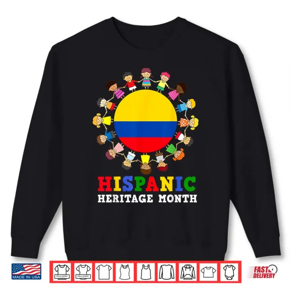 Sweatshirt Colombian Flag Hispanic Heritage Colombia Boy Girl Kids Shirt
