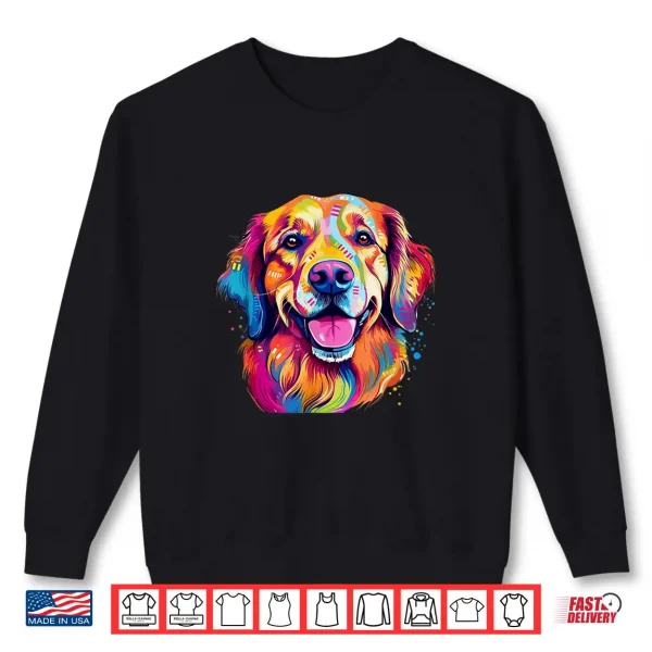 Sweatshirt Colorful Golden Retriever with big eyes Portrait Pop Art Shirt