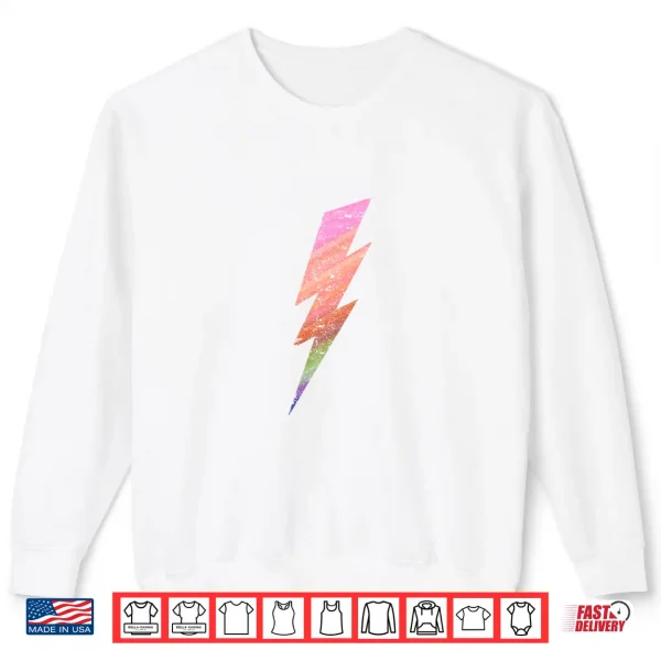 Sweatshirt Colorful Lightning Bolt Minimalist Graphic Art Shirt
