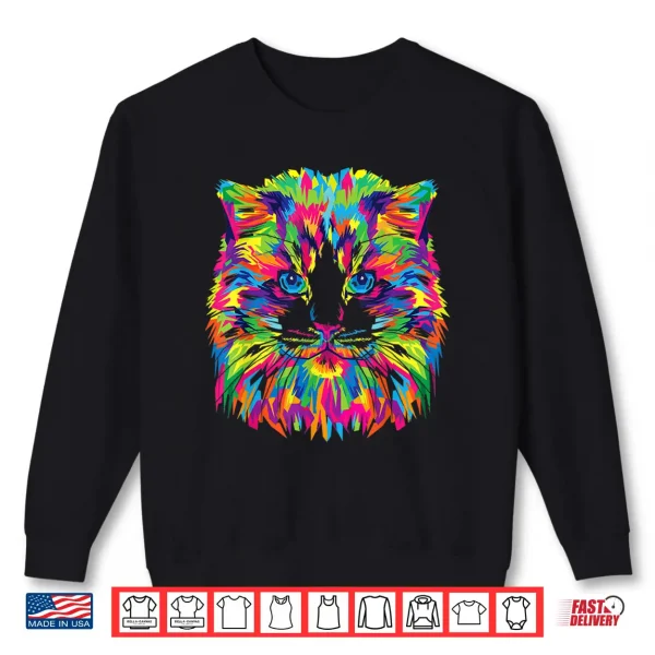 Sweatshirt Colorful Maine Coon Cat Shirt