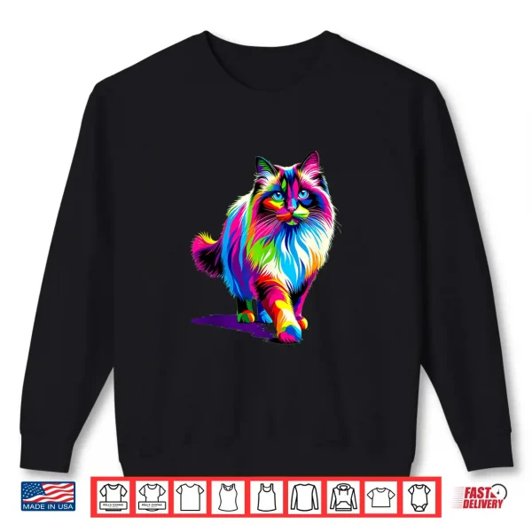 Sweatshirt Colorful Pop Art Ragdoll Cat Ragdolls Puppy Cats Shirt