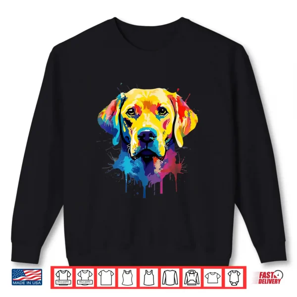 Sweatshirt Colourful Labrador Yellow Golden Lab Retriever Splash Paint Shirt