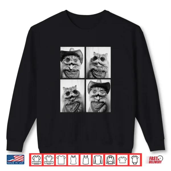 Sweatshirt Cowboy Persian Cat Sunglasses Animal Photo Booth Pet Western Shirt