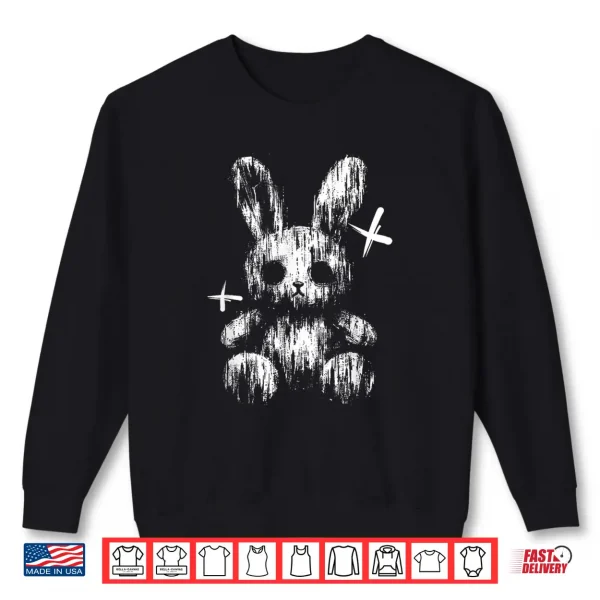 Sweatshirt Creepy Anime Goth Bunny Rabbit Japanese Anime Goth Girl Shirt