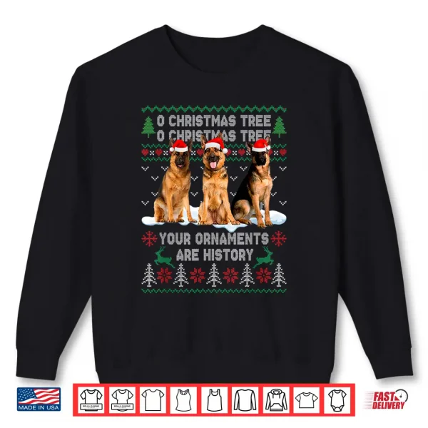 Sweatshirt Cute German Shepherd Dog Oh Christmas Tree Ugly Xmas Shirt