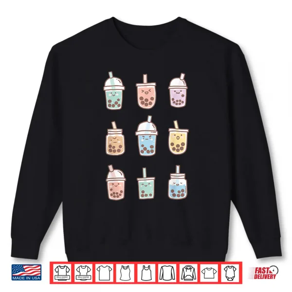 Sweatshirt Cute Kawaii Boba Anime Bubble Tea Pastel Shirt