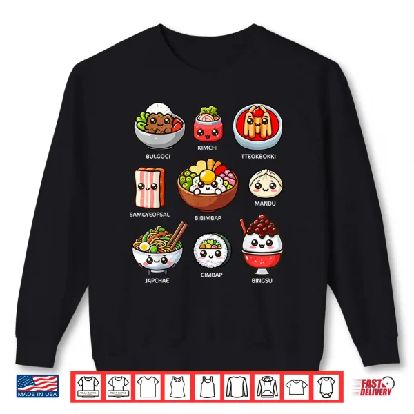 Sweatshirt Cute Kawaii Korean Food Bulgogi Mandu Bibimbap Lover Shirt