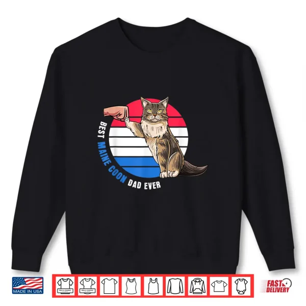 Sweatshirt Cute Main Coon Cat Design Best Maine Coon Dad Shirt