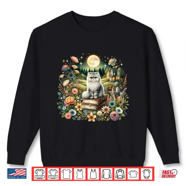 Sweatshirt Cute Mushroom Cottagecore Aesthetic Persian cat Shirt
