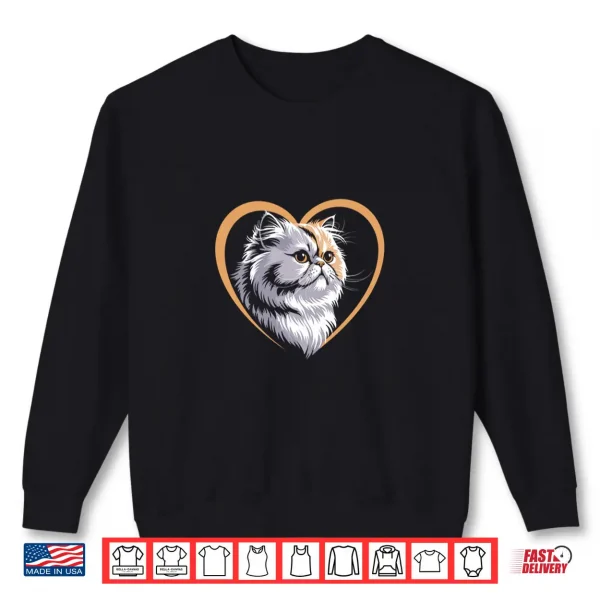 Sweatshirt Cute Persian Cat Heart Shirt