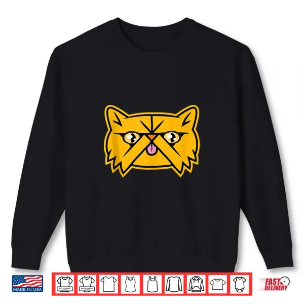 Sweatshirt Cute Smooshed Face Orange Persian Cat Graphic Shirt