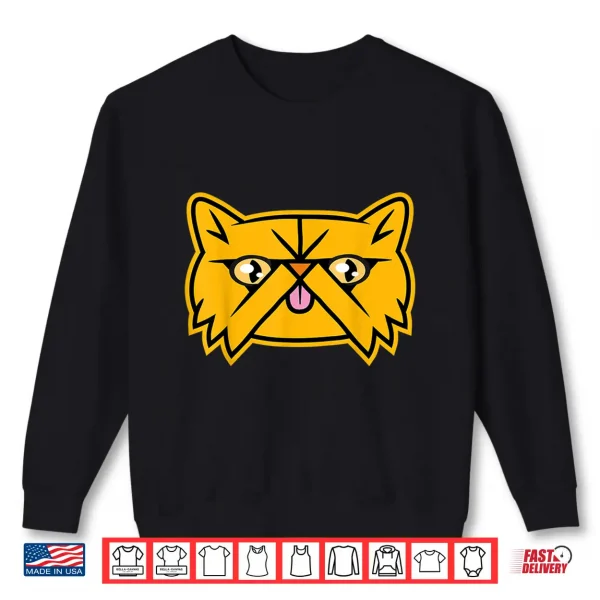 Sweatshirt Cute Smooshed Face Orange Persian Cat Graphic Tee T Shirt
