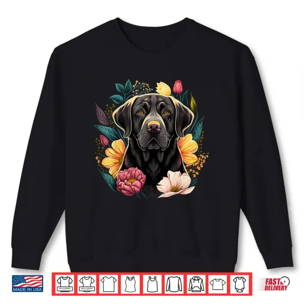 Sweatshirt Cute black Labrador Dog on black Labrador Retriever Lover Shirt