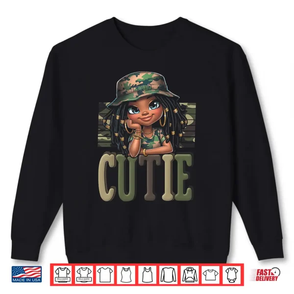 Cutie Loc'D Girl With Camo Hat Locs Black Girl Juneteenth Shirt 2 Sweatshirt Cutie Locd Girl With Camo Hat Locs Black Girl Juneteenth Shirt