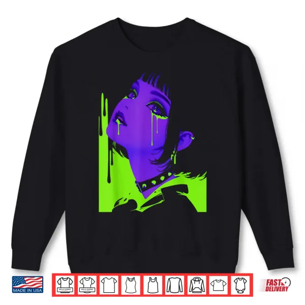 Sweatshirt Cybergoth Cybercore Grunge Punk Goth Girl Alt Anime Manga Shirt