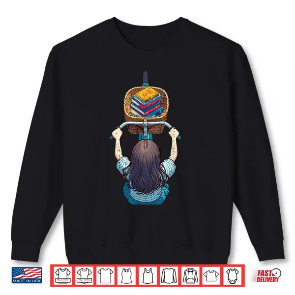 Sweatshirt Cyclist Girl Book Lover Cycling Reader Bookworm Bibliophile Shirt