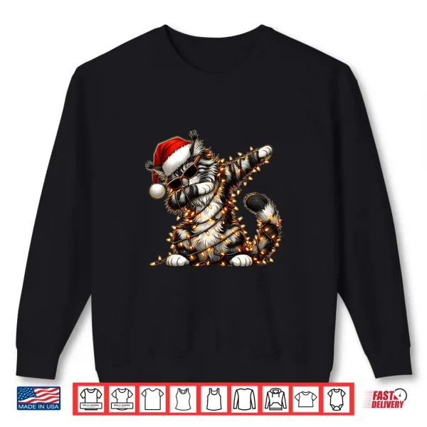 Sweatshirt Dabbing Maine Coon Cat Sunglasses Cute Christmas Xmas Shirt