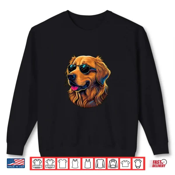 Sweatshirt Dad Mom Cool Dog Sunglasses Golden Retriever Shirt