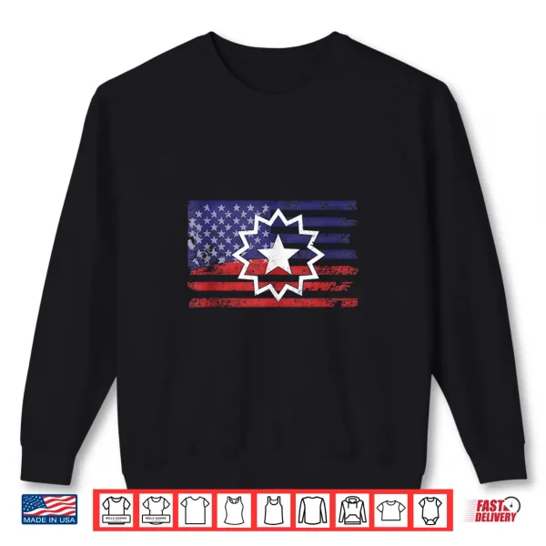 Sweatshirt Distressed American Flag of Juneteenth Red White Blue Symbol Shirt