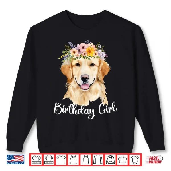 Sweatshirt Dog Birthday Girl Golden Retriever Birthday Party outfit Shirt