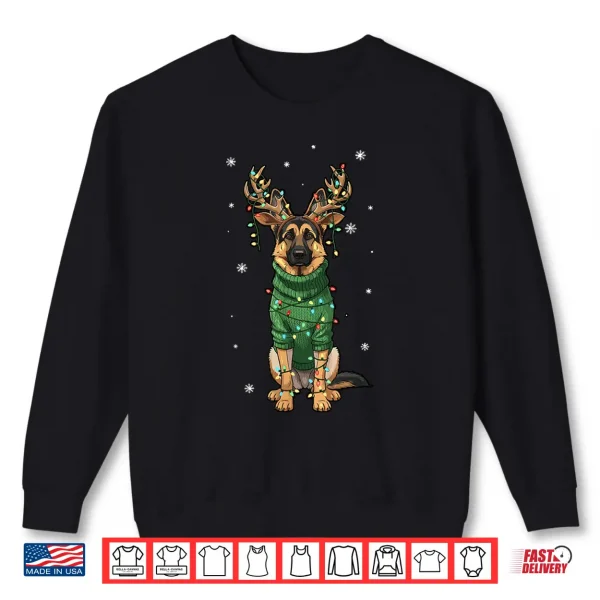 Sweatshirt Dog Christmas Outfit German Shepherd Reindeer Christmas Shirt