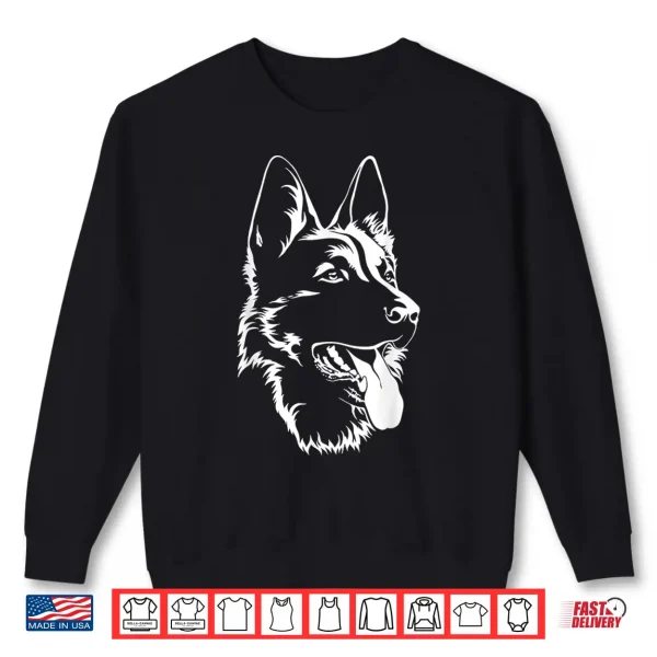 Sweatshirt Dog Silhouette Sitting German Shepherd Shirt