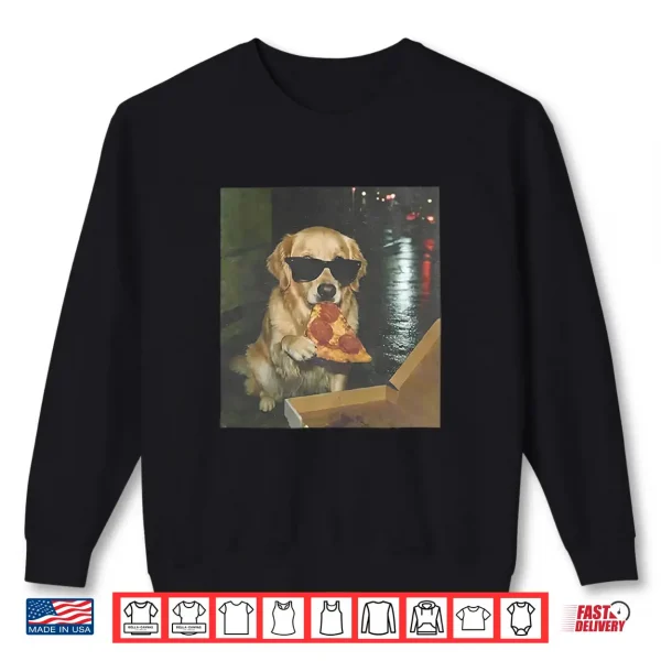 Sweatshirt Dog eating pizza funny golden retriever meme Shirt