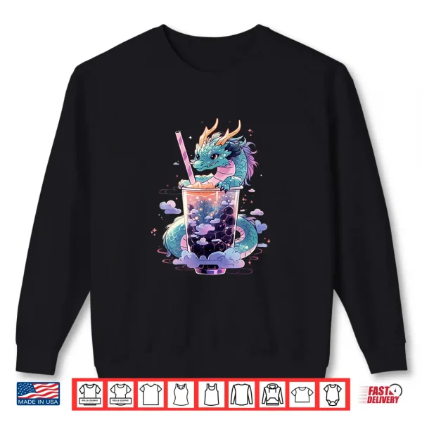 Sweatshirt Dragon Boba Tea Bubble Tea Anime Kawaii Shirt