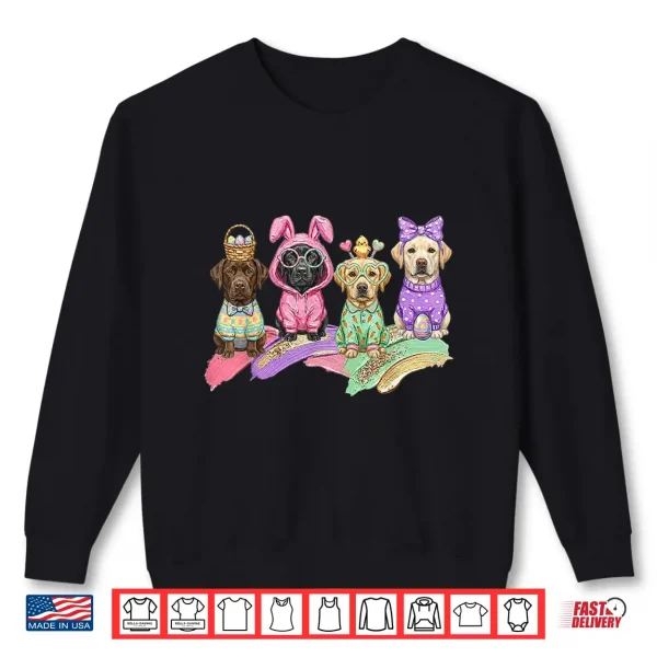 Sweatshirt Easter Day Labrador Retriever Dog Outfit Bunny Ears Egg Shirt