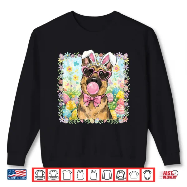 Sweatshirt Easter Dog Bunny Ears Funny German Shepherd Easter Bunny Dog Shirt