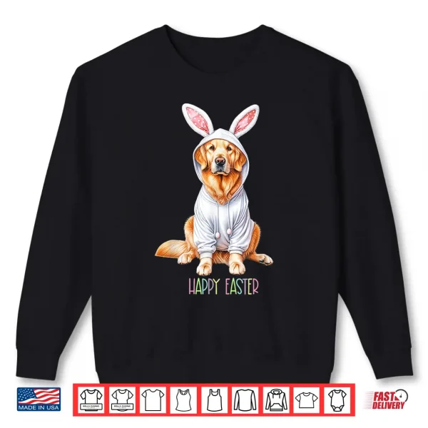 Sweatshirt Easter Dog Bunny Spring Golden Retriever Easter Egg Hunting Shirt