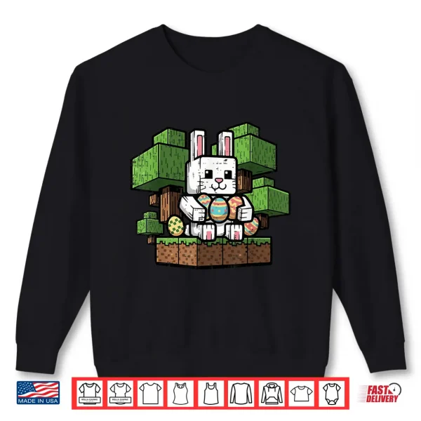 Sweatshirt Easter Gamer Bunny Pixel Rabbit Gaming Boys Kids Youth Men Shirt