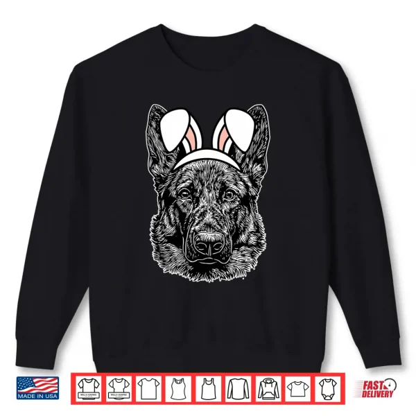 Sweatshirt Easter German Shepherd Cute Dog Spring Easter Bunny Ears Shirt