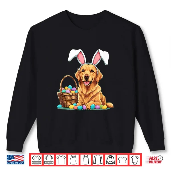 Sweatshirt Easter Golden Retriever dog with Bunny Rabbit Ears Shirt