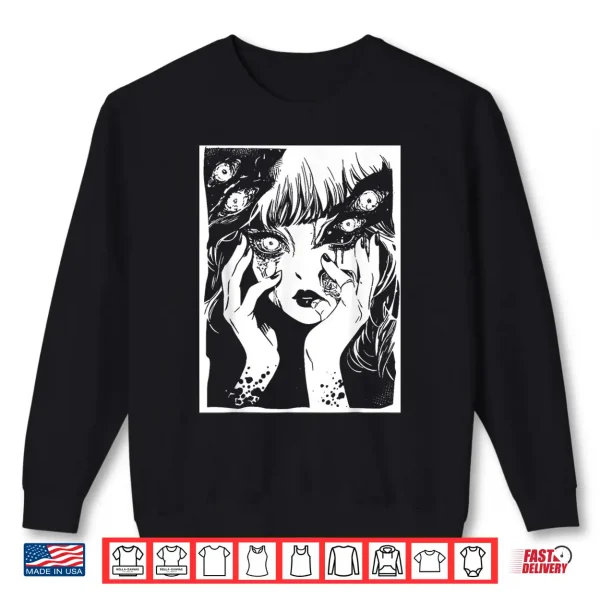 Sweatshirt Edgy Creepy Horror Anime Manga Weird Japan Japanese Harajuku Shirt
