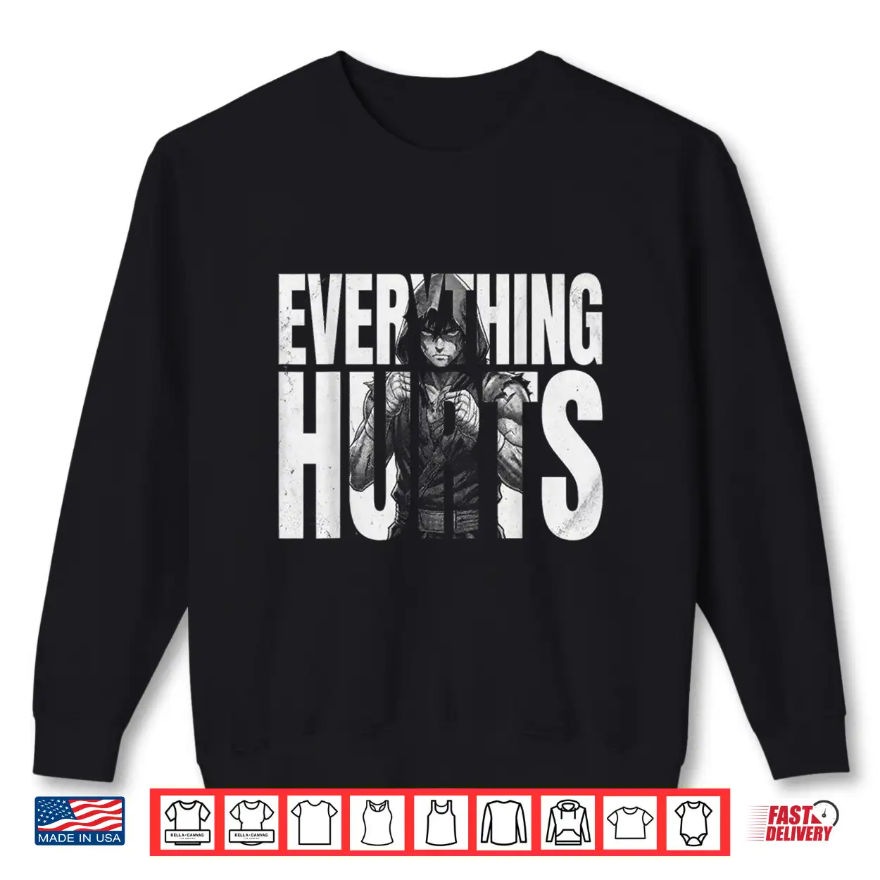 Everything Hurts Anime Workout Funny Weight Lifting Gym Shirt Everything Hurts Anime Workout Funny Weight Lifting Gym Shirt
