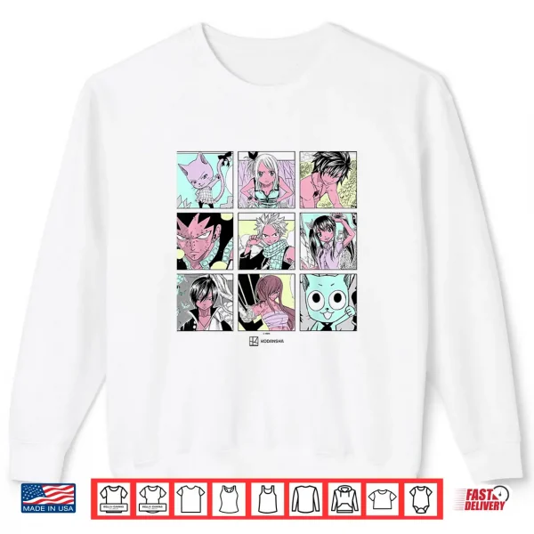 Sweatshirt Fairy Tail Main Characters Box Up Retro Manga Panels Shirt
