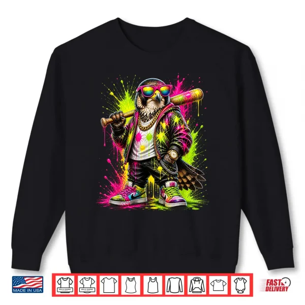 Sweatshirt Falcon Baseball Drip Funny Animal Party Sport Cool Graphic Shirt