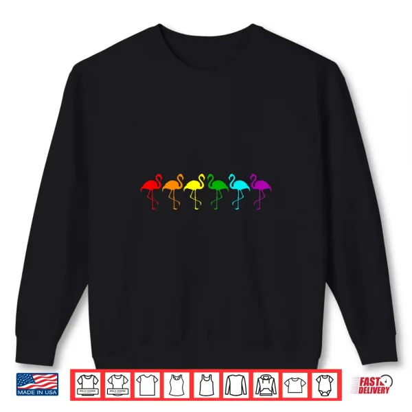 Sweatshirt Flamingo Pride Month LGBTQ Rainbow Flag Gay Lesbian Queer Shirt